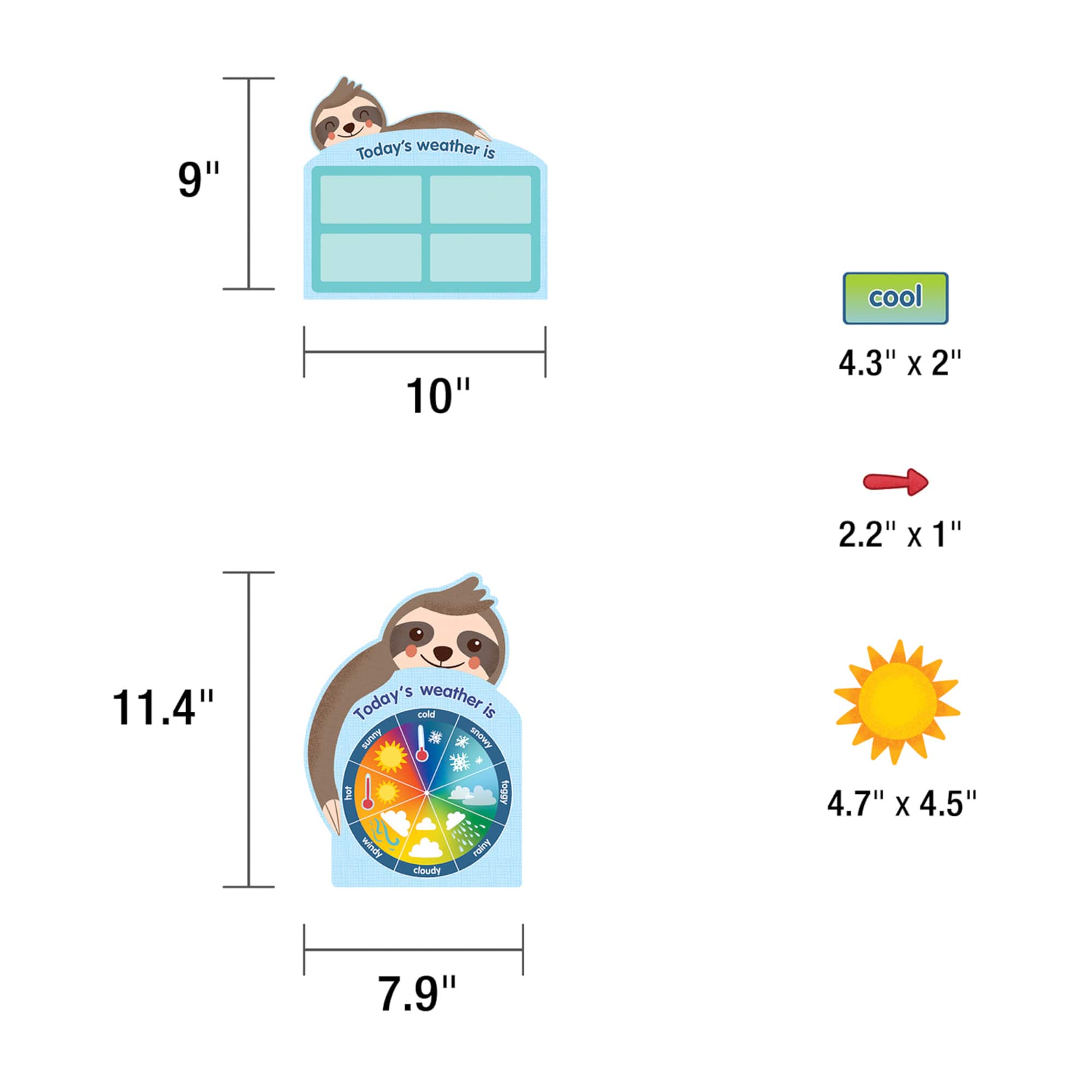 Carson Dellosa Education™ One World Dress Me for the Weather Sloth Bulletin Board Set